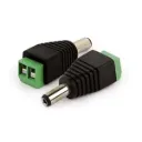 CONECTOR DC MACHO CORRIENTE CAMARA (NEGRO CON VERDE)