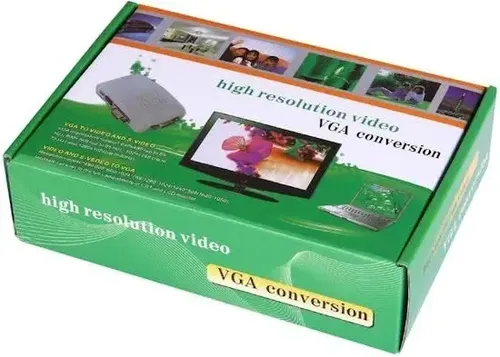 [2079] ADAPTADOR CONVERTIDOR VGA S- VIDEO A VGA CAJA VERDE