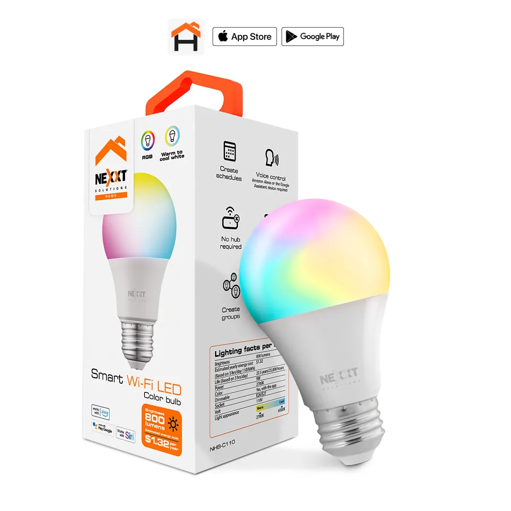 [1004347] Bombilla LED inteligente Wi-Fi 110V - A19 - NHB-C110