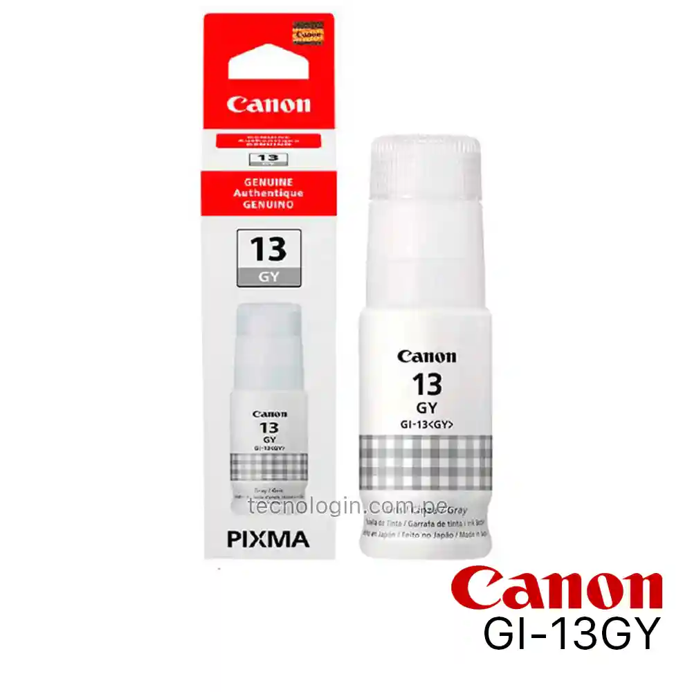 TINTA CANON GI-13 GRIS ORIGINAL PARA PIXMA G510, G610